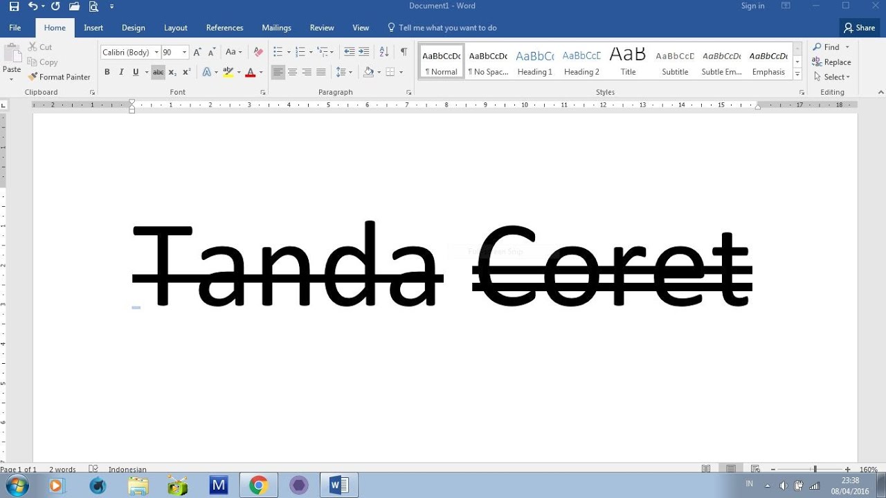 Mudah Dan Cepat Ini 6 Cara Mencoret Tulisan Di Word 7217