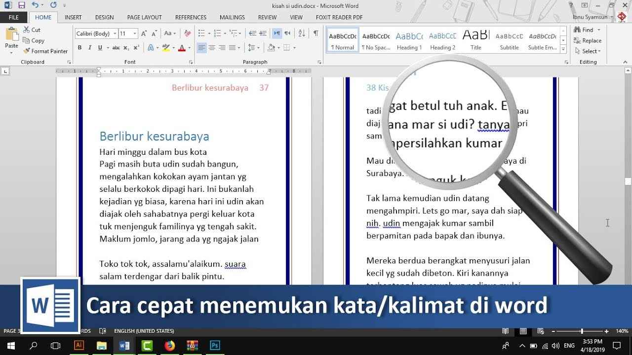 Cara Mencari Kata di Word