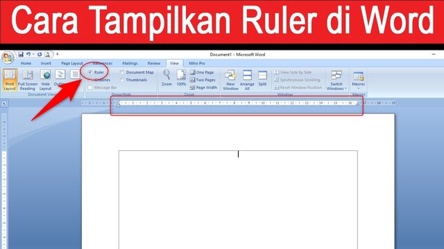 Cara Menampilkan Ruler di Word