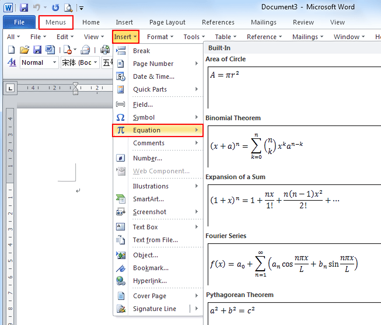 Cara Membuat Rumus di Word