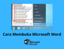 Langkah-langkah Cara Membuka Microsoft Word