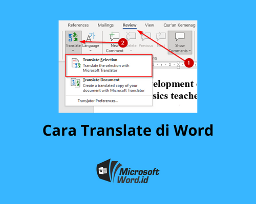 Cara Translate di Word
