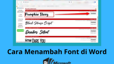 Cara Menambah Font di Word