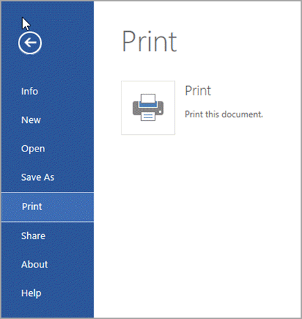 Klik menu File kemudian pilih “Print”