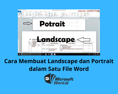 Cara Membuat Landscape dan Portrait dalam Satu File Word
