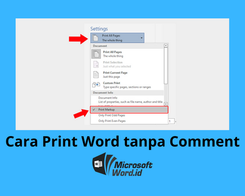 Cara Print Word tanpa Comment