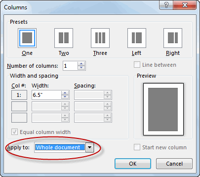 Dalam kotak dialog Number of Columns, isi dengan 1 dan pilih menu Paragraphs pada bagian Separate Text at untuk membuat daftar pustaka dipisahkan menjadi barisnya masing – masing.