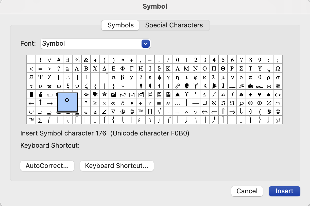 Kamu bisa klik Emoji & Symbols à Punctuation à Character view à Cari simbol derajat. cara membuat derajat di word
