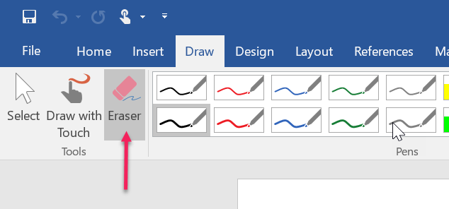 Kamu juga bisa menggabungkan dua kolom atau lebih. Caranya dengan meletakkan kursor di tabel. Lalu, klik Eraser dan pilih menu Table Tools