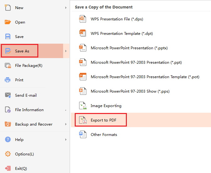 Pilih Menu dan ketuk opsi Export to PDF.