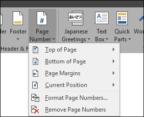 Pilih menu Page Number dan masukkan penomoran halaman yang diinginkan.