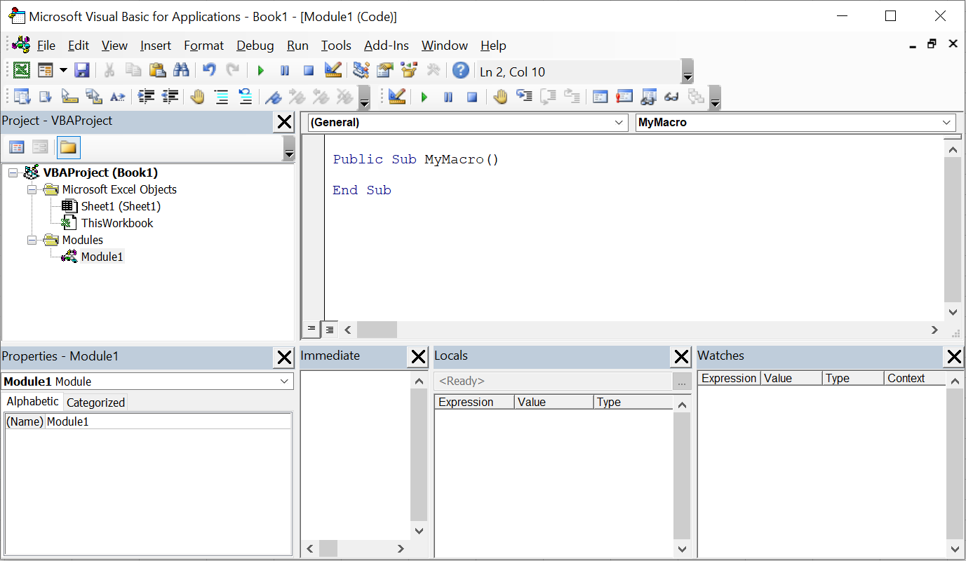 Tekan tombol “ALT+F11” beberapa lama hingga muncul “Visual Basic untuk Aplikasi” pada jendela