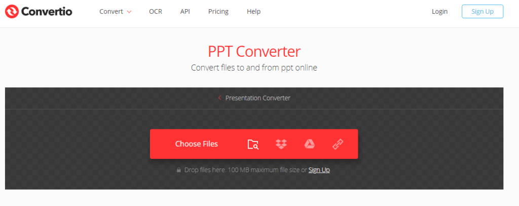 Upload file Power Point lalu klik menu “Convert” dan pilih pada “Word”