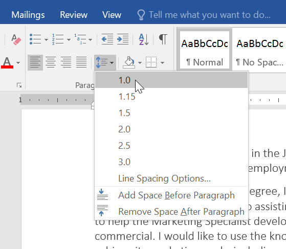 Cara Mengatur Line Spacing di Word Melalui Tombol Shortcut