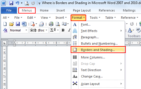 Setelah itu, klik tombol “Borders and Shading” dan pilih jenis border yang sesuai dengan pengaturannya.